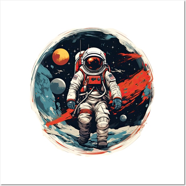Colorful Astronaut in Space #7 Wall Art by Chromatic Fusion Studio